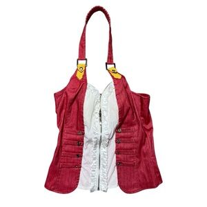 Lydia USA Women's M Y2K Red Halter Bustier Corset Bralette Military Style